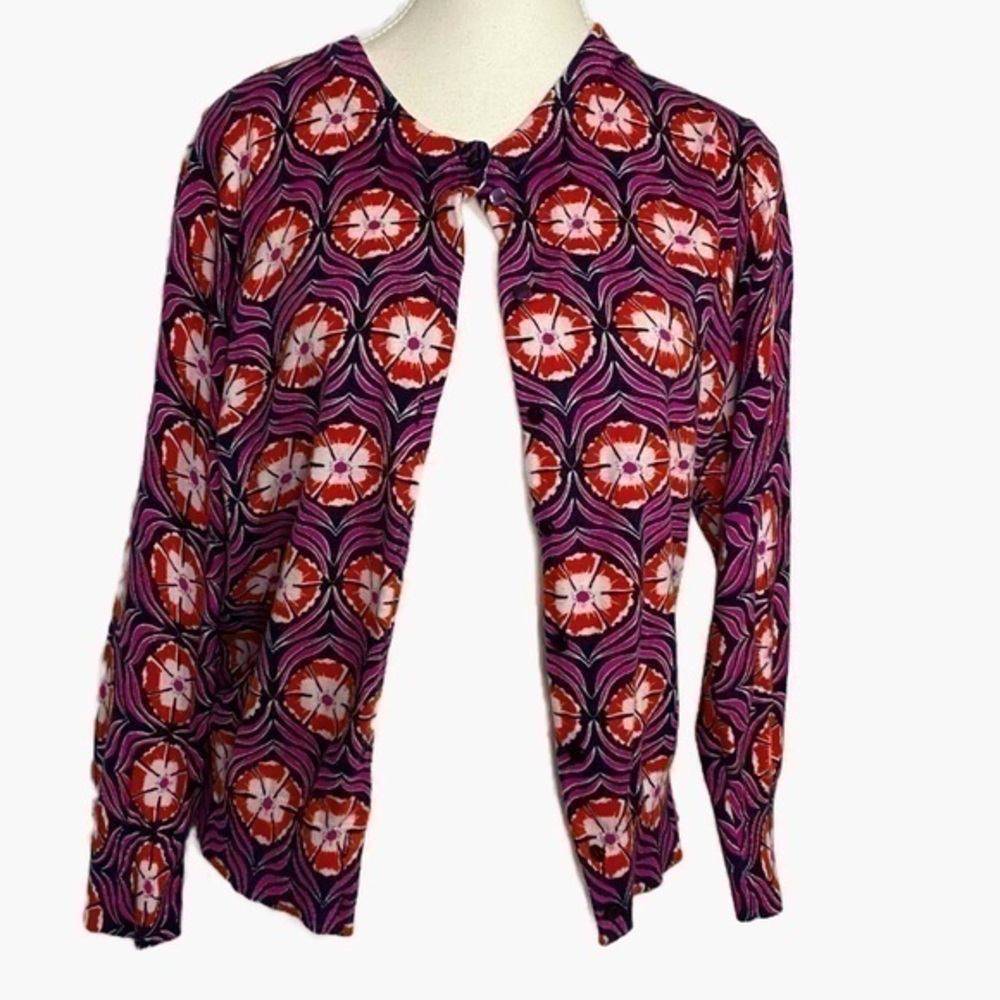 Crown & Ivy Blue, Pink, and Orange Button Up Cardigan